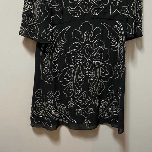 Needle & Thread Ornate Black Dress Intricate Beading Vintage-Inspired Glam 8 - Picture 5 of 10